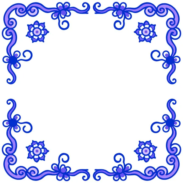 Güzel bir çiçeğin tasarımı için dekoratif çerçevenin vektör çizimi