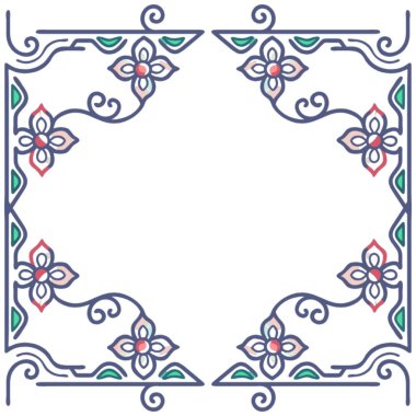 vektör soyut çiçekli süslemeli çerçeve