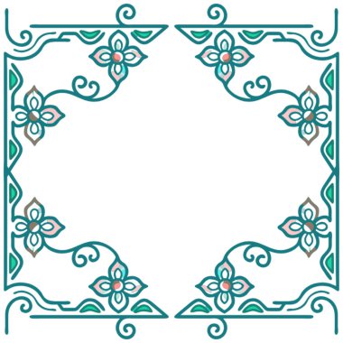 Dekoratif çiçek süsü. vektör illüstrasyonu.