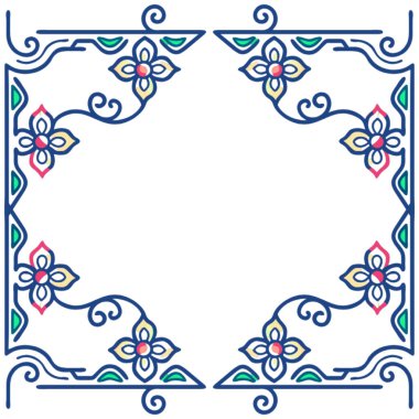 Çiçek süsüyle dekoratif çerçeve