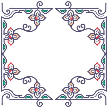 Tasarım için çiçek çerçevesinin vektör çizimi. dizayn için şablon