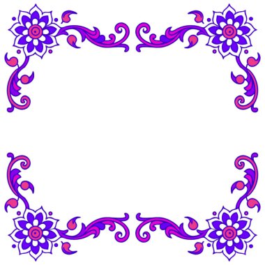 vektör dekoratif süslemeli eski çiçek kenarı