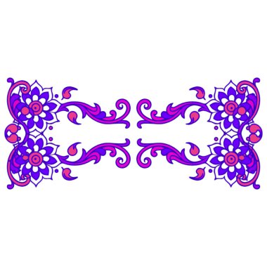 Doğu tarzında çiçek süslemesinin vektör illüstrasyonu