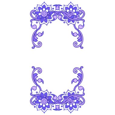 Eski moda çiçek süsü, vektör illüstrasyon tasarımı