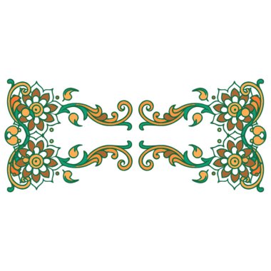 Vektör süslemeli etnik çiçek çerçevesi. dizayn şablonu