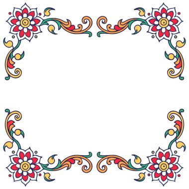 Vektör dekoratif çiçek kenarı. tasarım ögesi.