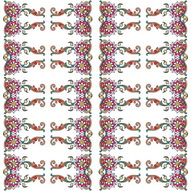 Etnik çiçekli vektörsüz desen