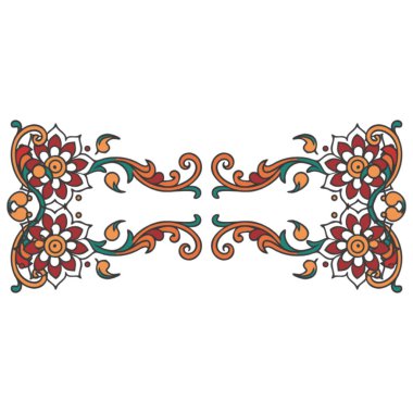 vektör çiçekli etnik süs