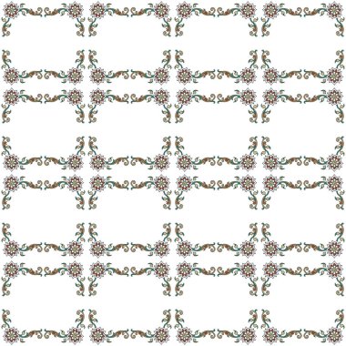 Beyaz çiçekli vektör deseni.