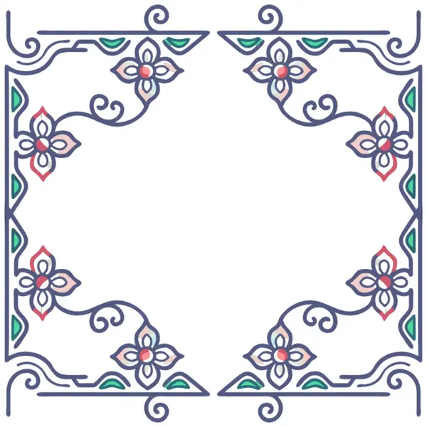 vektör soyut çiçekli süslemeli çerçeve