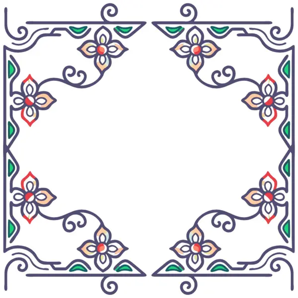 Tasarım için çiçek çerçevesinin vektör çizimi. dizayn için şablon