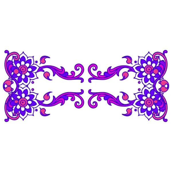 Doğu tarzında çiçek süslemesinin vektör illüstrasyonu