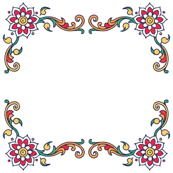 Vektör dekoratif çiçek kenarı. tasarım ögesi.