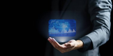 İş adamı eli simgeyi sunar