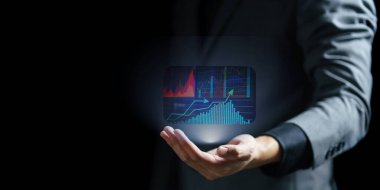 Dijital grafik simgeleriyle el işaretinin dijital bileşimi