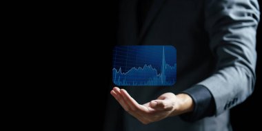 Elle dokunmak borsa, borsa, ticaret konsepti