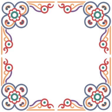 çiçek süsleme çerçeveyle