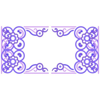 Doğu desenli vektör süsleme çerçevesi