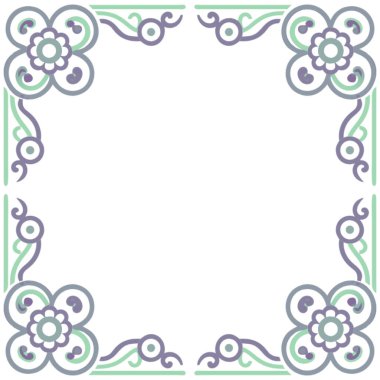 Çiçekli vintage vektör çerçevesi, tasarım elementleri.