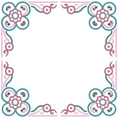 Çiçek deseninin güzel bir çerçevesinin vektör çizimi