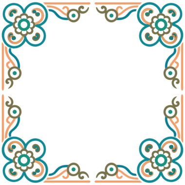 Süslü çiçek süsü ile vektör çerçevesi