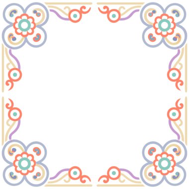 Vektör çizim dekoratif çerçeve çiçek