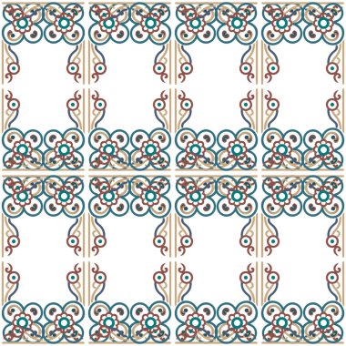 Doğu tarzında kusursuz vektör deseni. Beyaz arkaplanda çiçek deseni olan soyut bir arkaplan