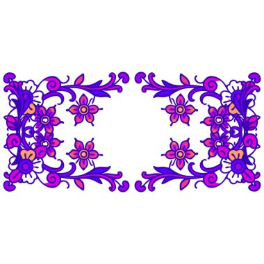 Çiçek dekoratif çerçevesinin vektör çizimi