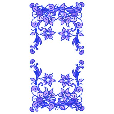 Çiçek tasarım elementinin vektör dekoratif sınırı