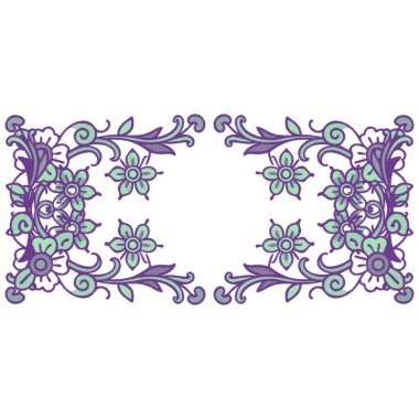 Klasik barok çiçekli vektör elementleri