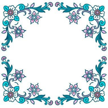 Vektör çiçek süsü. el çizimi