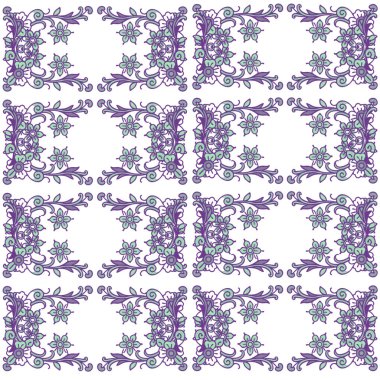 Mor elementli vintage desen