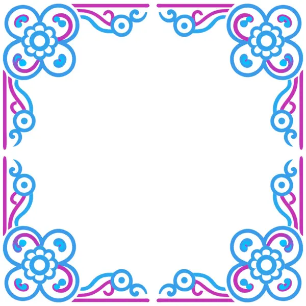 Beyaz arkaplanda izole edilmiş vektör biçiminde çiçek çerçevesi.