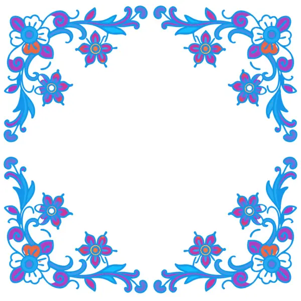 Çiçekli ve yapraklı bir çerçeve. tasarım elemanı. vektör.