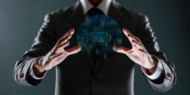 Modern şehir planına sahip iş adamının çifte teşhisi