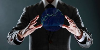 Dijital tablet ile işadamı