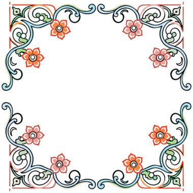 vektör dekoratif çerçeve çiçek.
