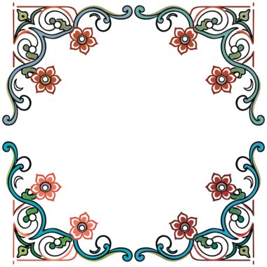 Davetiye için güzel çiçek çerçevesinin vektör illüstrasyonu