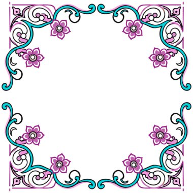 Çiçek süslemesinin vektör illüstrasyonu.