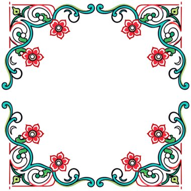 vektör çiçek çerçevesi. Metnin için yeri olan tebrik kartı.