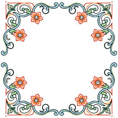 Kartpostal için güzel çiçek süslerinin vektör çizimi