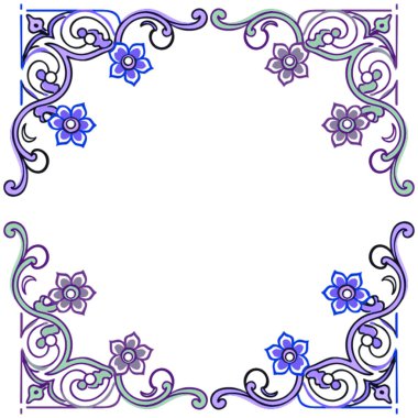 Çiçekli çiçek çerçevesinin vektör çizimi