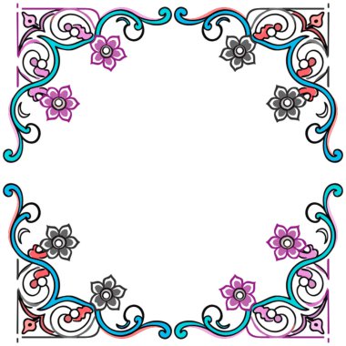 Kutlama kartları, düğün davetiyeleri ve diğer tasarımlar için vektör çerçevesi