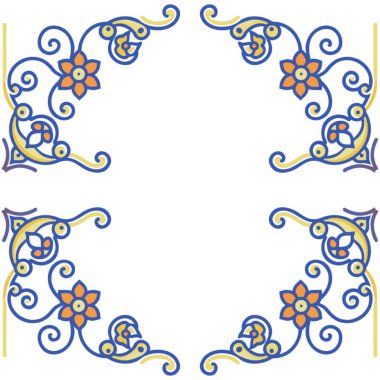 Çiçekli dekoratif çerçeve.