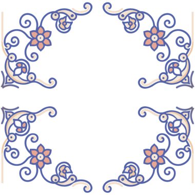 Klasik çiçekli süs. retro tasarım.