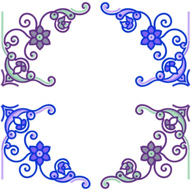 çiçek süsleme çerçeveyle