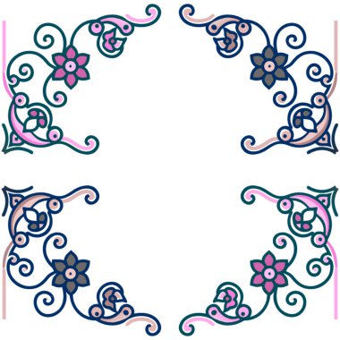 Çiçekler ve bitkilerle çerçevelenmiş