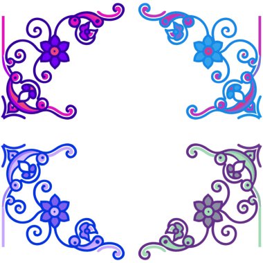 Süslü vektör çiçek çerçevesi