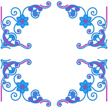 Çiçek süslemesinin vektör illüstrasyonu.