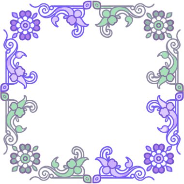 Çiçek kenarlıklı dekoratif çerçeve
